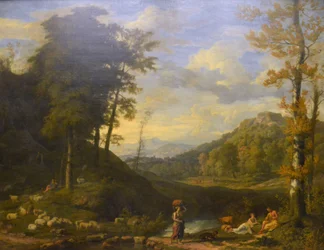 Paisaje con pastor y flautista